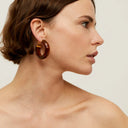 Gas Bijoux Beige Oorbellen Abalone Hoop Acetate Ivory