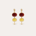 Gas Bijoux Oorbellen Silene Red & Yellow Calcite