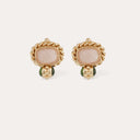 Gas Bijoux Roze Oorbellen Amarante Cabochons - Pink Quartz