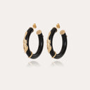 Gas Bijoux Zwarte Oorbellen Cobra Hoop Acetate Gold - Black
