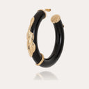 Gas Bijoux Zwarte Oorbellen Cobra Hoop Acetate Gold - Black