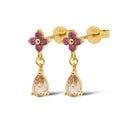 Karma Gouden Oorbellen Symbols XL Lona Wine Red