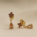 Karma Gouden Oorbellen Symbols XL Lona Wine Red