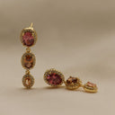 Karma Gouden Oorbellen Symbols XL Rosa Wine Red