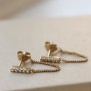 Karma Oorbellen Chain Zirconia Tube sfeer