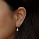 Karma Oorbellen Hinged Hoops Hanging Gem model