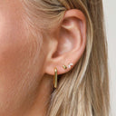 Karma Oorbellen Zirconia Symbols Tiny Double Leaves model