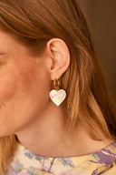 Lott Gouden Parel Oorbellen Flat Heart M