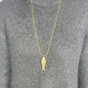 Lange Stainless Steel Gouden Ketting Vis Small