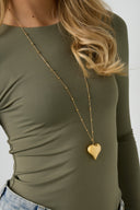 Lange Stainless Steel Ketting Hart
