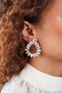 Kristalkleurige Strass Oorbellen Hally S
