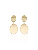 Lott Beige Oorbellen Double Stone Plain Framed L - Nude