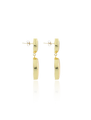 Lott Beige Oorbellen Double Stone Plain Framed L - Nude