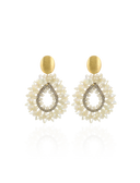Lott Beige Oorbellen Drop Crystal S w/ Sequins - Warm Beige