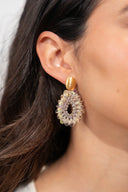 Lott Beige Oorbellen Drop Crystal S w/ Sequins - Warm Beige