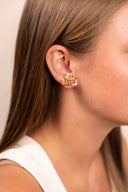 Lott Beige Oorbellen Flower Stud - Wax