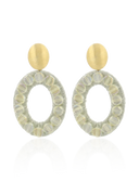 Lott Beige Oorbellen Oval Beaded M - Nude