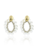 Lott Beige Oorbellen Oval Thick Sequins S - Wax