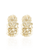 Lott Beige Oorbellen Sequin Hammered Waterfall S - Pearl Beige