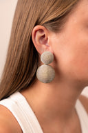 Lott Beige Oorbellen Silk Double Braided Globe L - Nude