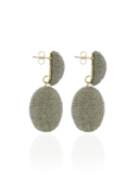 Lott Beige Oorbellen Silk Double Braided Oval M - Wax