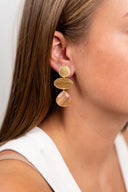 Lott Beige Oorbellen Triple Element w/ Drop - Champagne