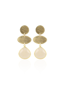 Lott Beige Oorbellen Triple Element w/ Drop - Gold Beige