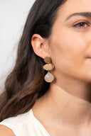 Lott Beige Oorbellen Triple Element w/ Drop - Gold Beige