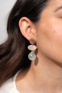 Lott Beige Oorbellen Triple Element w/ Drop - Light Aqua