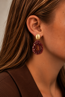 Lott Bordeaux Oorbellen Drop S Irregular Stones - Cherry Lacquer