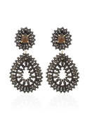 Lott Bruine Oorbellen Double Drop S/L - Metallic Brown