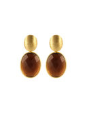 Lott Bruine Oorbellen Framed Oval S - Brown
