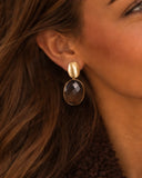 Lott Bruine Oorbellen Framed Oval S - Brown