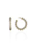 Lott Bruine Oorbellen Hoop Beaded L - Brown