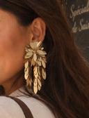 Lott Bruine Oorbellen Sequin Flower Fall Premium L - Copper
