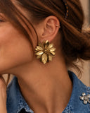 Lott Bruine Oorbellen Sequin Flower Stud Premium L - Copper