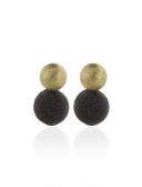 Lott Bruine Oorbellen Silk Braided Globe M - Brown