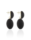 Lott Bruine Oorbellen Silk Double Braided Oval M - Brown