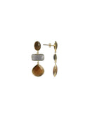 Lott Bruine Oorbellen Triple Shapes - Metallic Brown/Copper