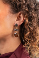 Lott Bruine Oorbellen Triple Shapes - Metallic Brown/Copper