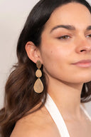 Lott Classic Gouden Oorbellen Stone Shape Drop Triple
