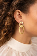 Lott Classic Lumin Gouden Oorbellen Double Oval Charm Satin