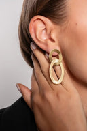 Lott Classic Lumin Gouden Oorbellen Double Oval Charm Satin