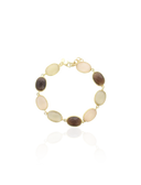 Lott Gioielli Armband Nine Framed Stones - Champagne/Brown Mix