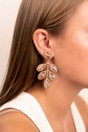 Lott Gouden Oorbellen Flower Leafs M - Champagne