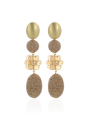 Lott Gouden Oorbellen Silk Beaded Triple L - Champagne