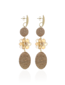 Lott Gouden Oorbellen Silk Beaded Triple L - Champagne