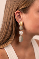 Lott Gouden Oorbellen Silk Beaded Triple L - Nude