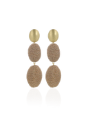 Lott Gouden Oorbellen Silk Double Braided Oval M - Champagne