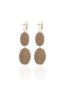 Lott Gouden Oorbellen Silk Double Braided Oval M - Champagne